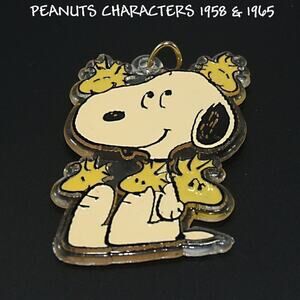 Vintage Snoopy Ornament Plastic Pendant with Woodstock Copyright 1958 & 1965